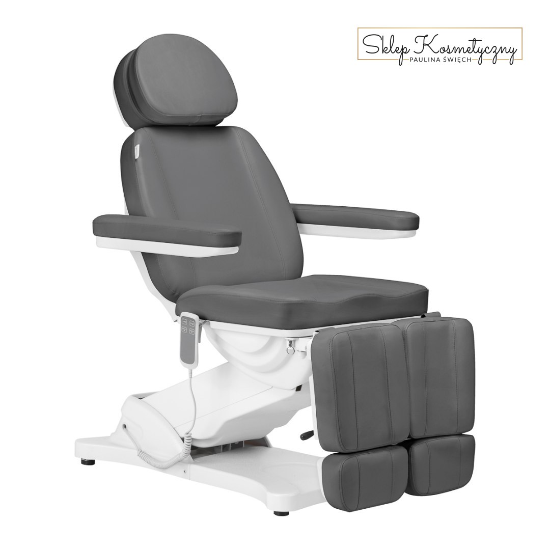 Elektryczny fotel kosmetyczny SILLON CLASSIC 2 silniki pedi szary