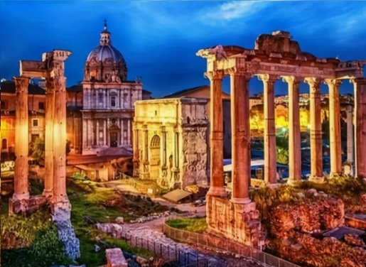 Diamentowa Mozaika Rzym Forum Romanum 30x40