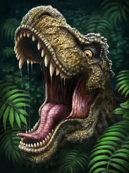 Diamentowa Mozaika Dinozaur Atak Z Zaskoczenia, 30x40