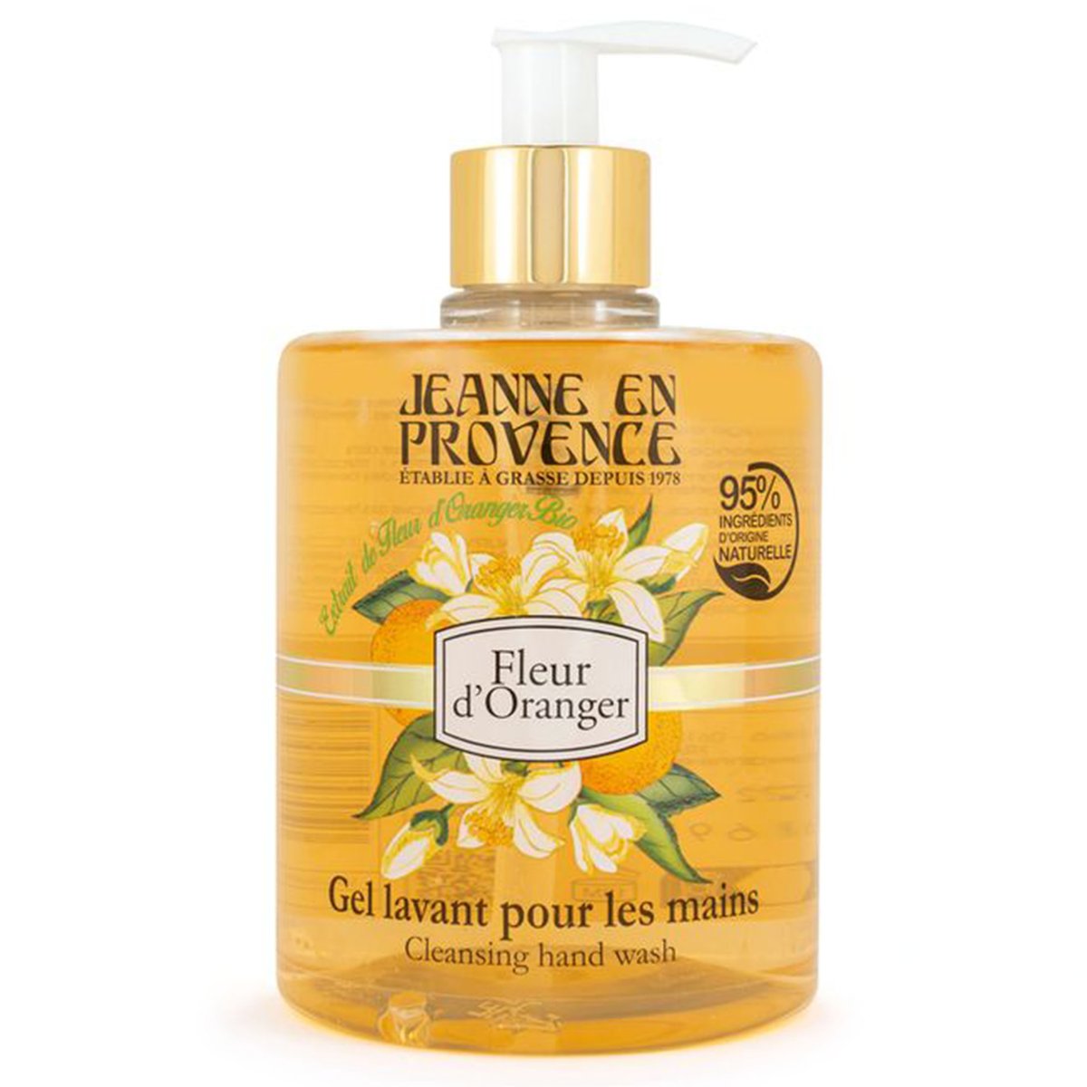 Jeanne en Provence - Fleur d'Oranger Mydło w płynie do rąk, pomarańczowe 500 ml