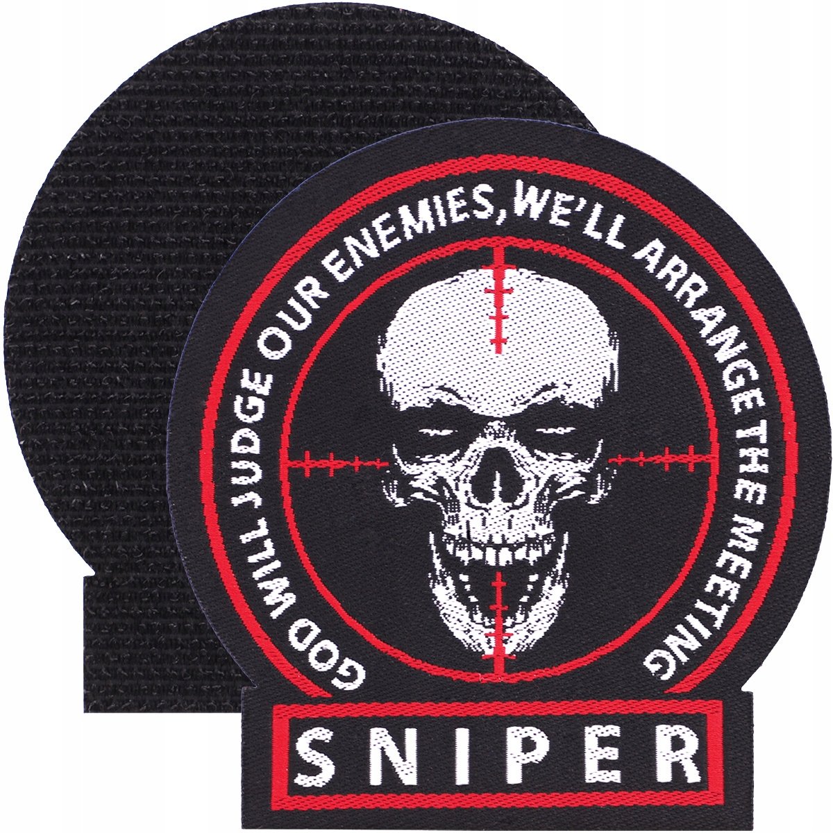 Mil-Tec, Naszywka na rzep, Emblemat, SNIPER PATCH TEXTILE, Czarna