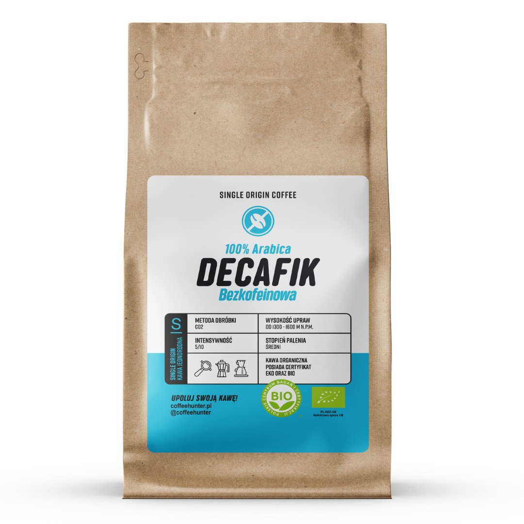 Kawa Organiczna DECAFIK Bezkofeinowa KAWA ZIARNISTA - 500 g