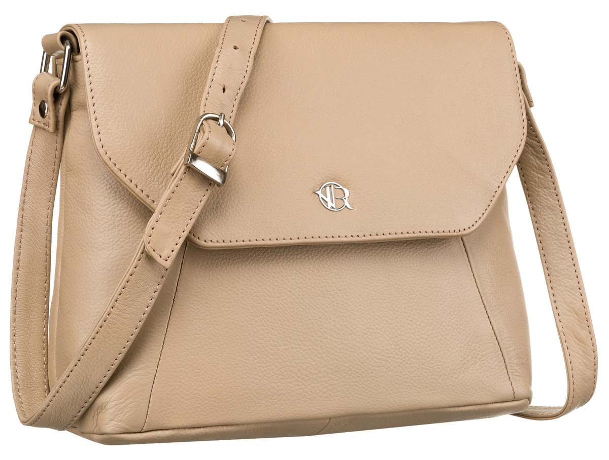 Skórzana torebka damska Rovicky miejska listonoszka crossbody z kieszeniami, beżowy