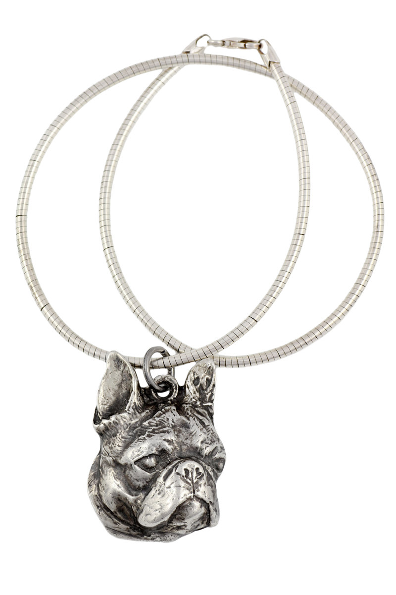 Boston Terrier, Boston Bull Terrier - naszyjnik z psem, wyjątkowa biżuteria dla fana psów, unikatowy wisiorek na żmijce marki Art-Dog