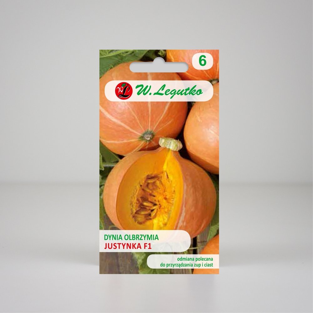 Dynia olbrzymia Justynka F1 Pomarańczowa 4g - Nasiona - W. Legutko