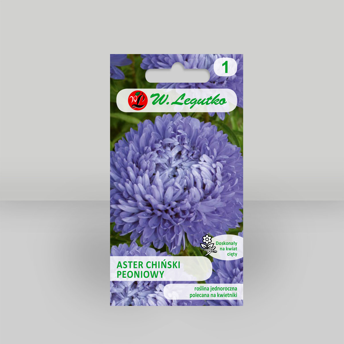 Aster chiński peoniowy Niebieski 1g - Nasiona - W. Legutko