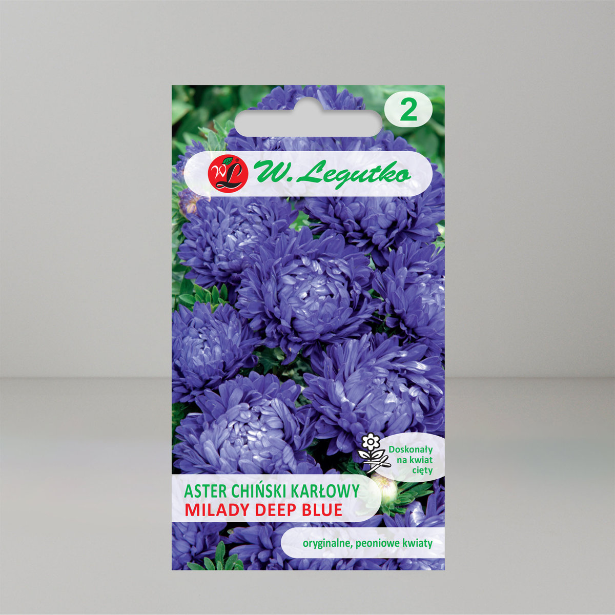 Aster chiński karłowy Milady Deep Blue Niebieski 1g - Nasiona - W. Legutko