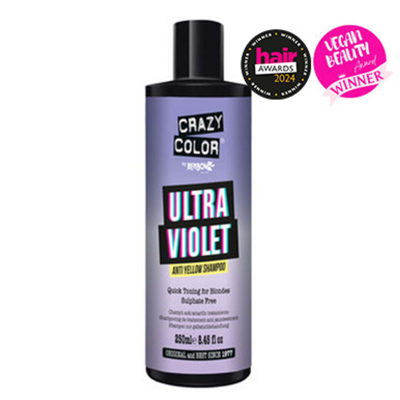 Crazy Color UltraViolet No Yellow, szampon redukujący żółte i fioletowe odcienie, 250ml