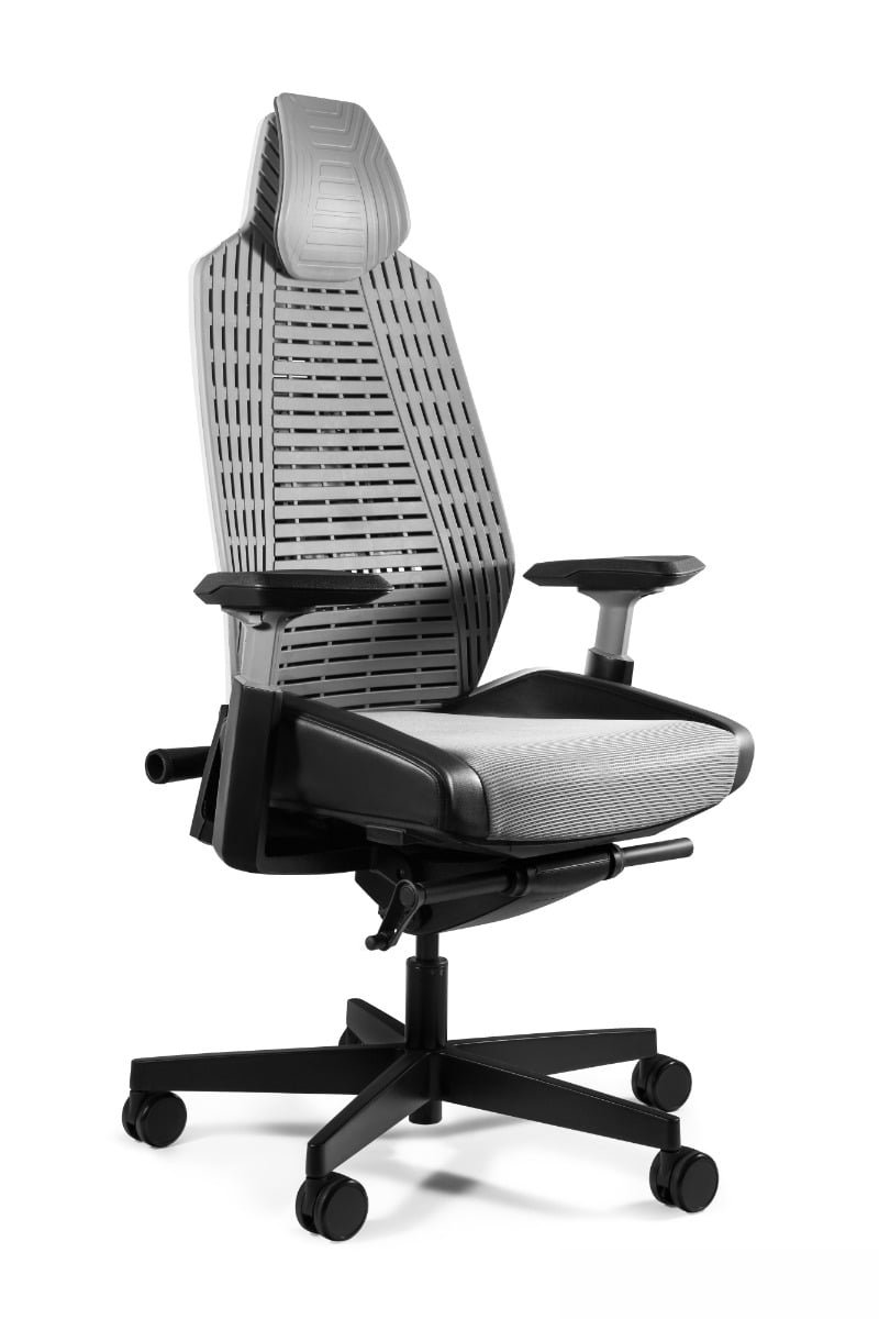 Fotel biurowy RONIN biały/szary elastomer