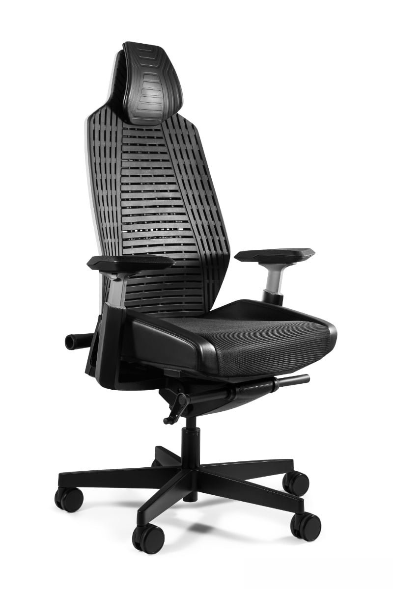 Fotel biurowy RONIN biały/czarny elastomer