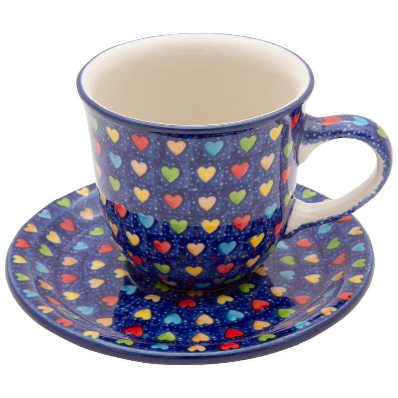 FILIŻANKA do herbaty kawy 200 ml ze spodkiem - Ceramika Artystyczna Bolesławiec