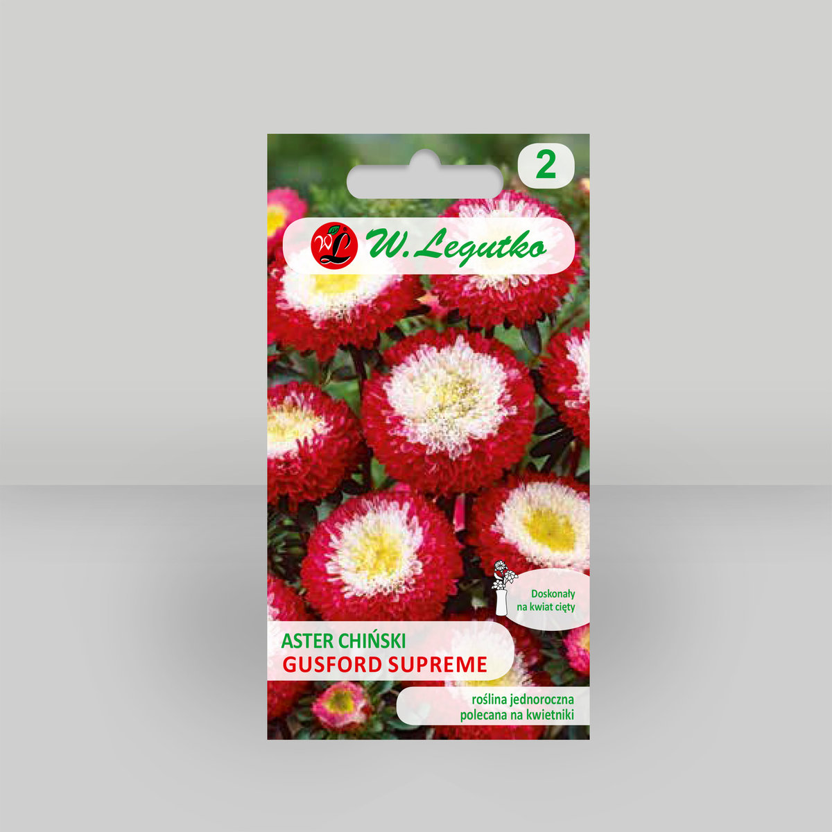 Aster chiński pomponowy Gusford Supreme Czerwony 0,5g - Nasiona - W. Legutko