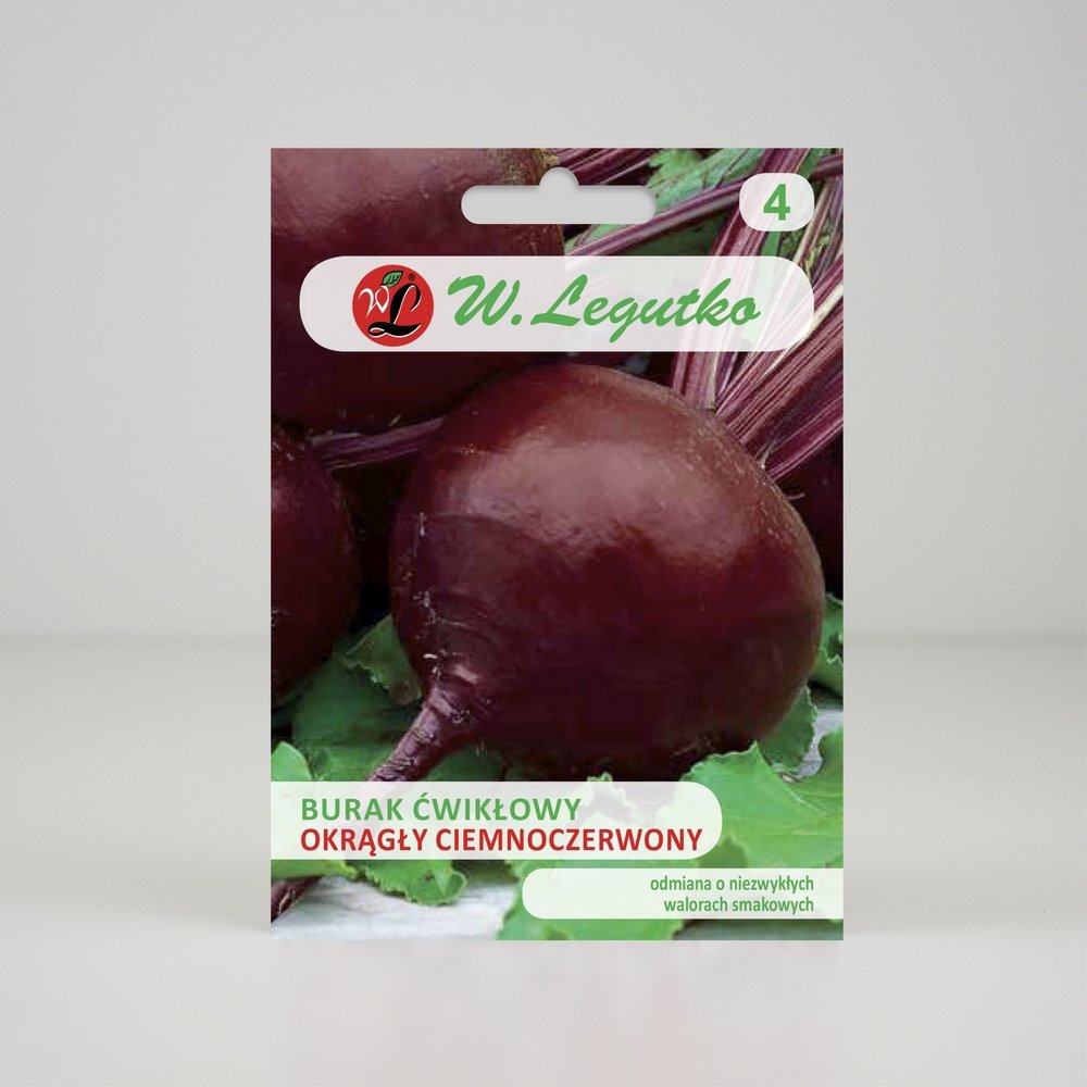 Burak ćwikłowy Okrągły Ciemnoczerwony 10g - Nasiona - W. Legutko