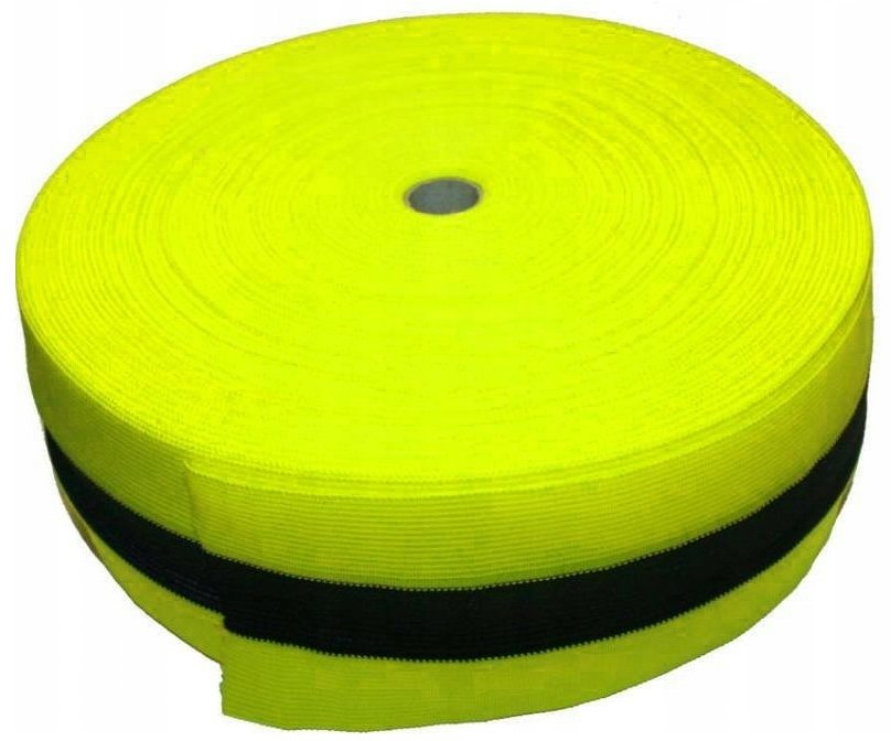 TAŚMA OSTRZEGAWCZA MATERIAŁOWA neon-czarna 100M