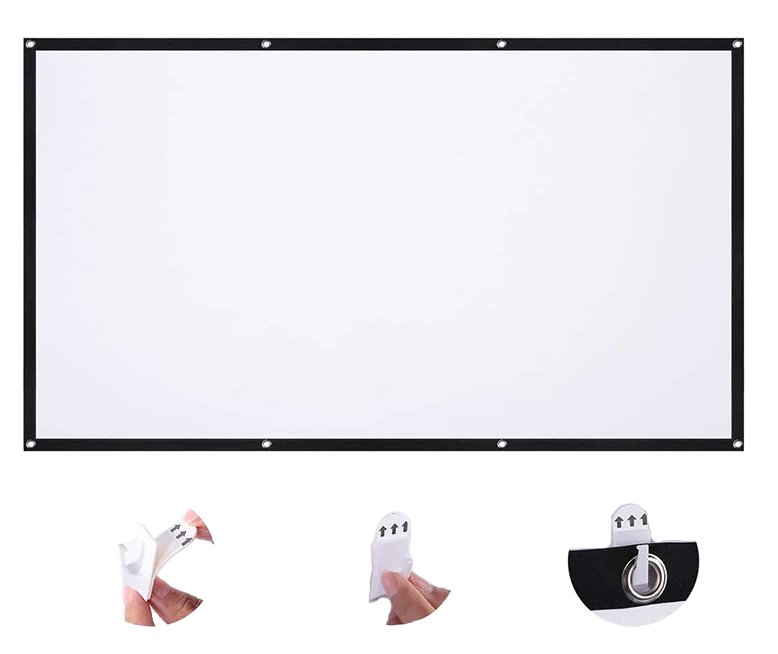 Ekran projektora projekcyjny 120 cali składany przenośny podróżny