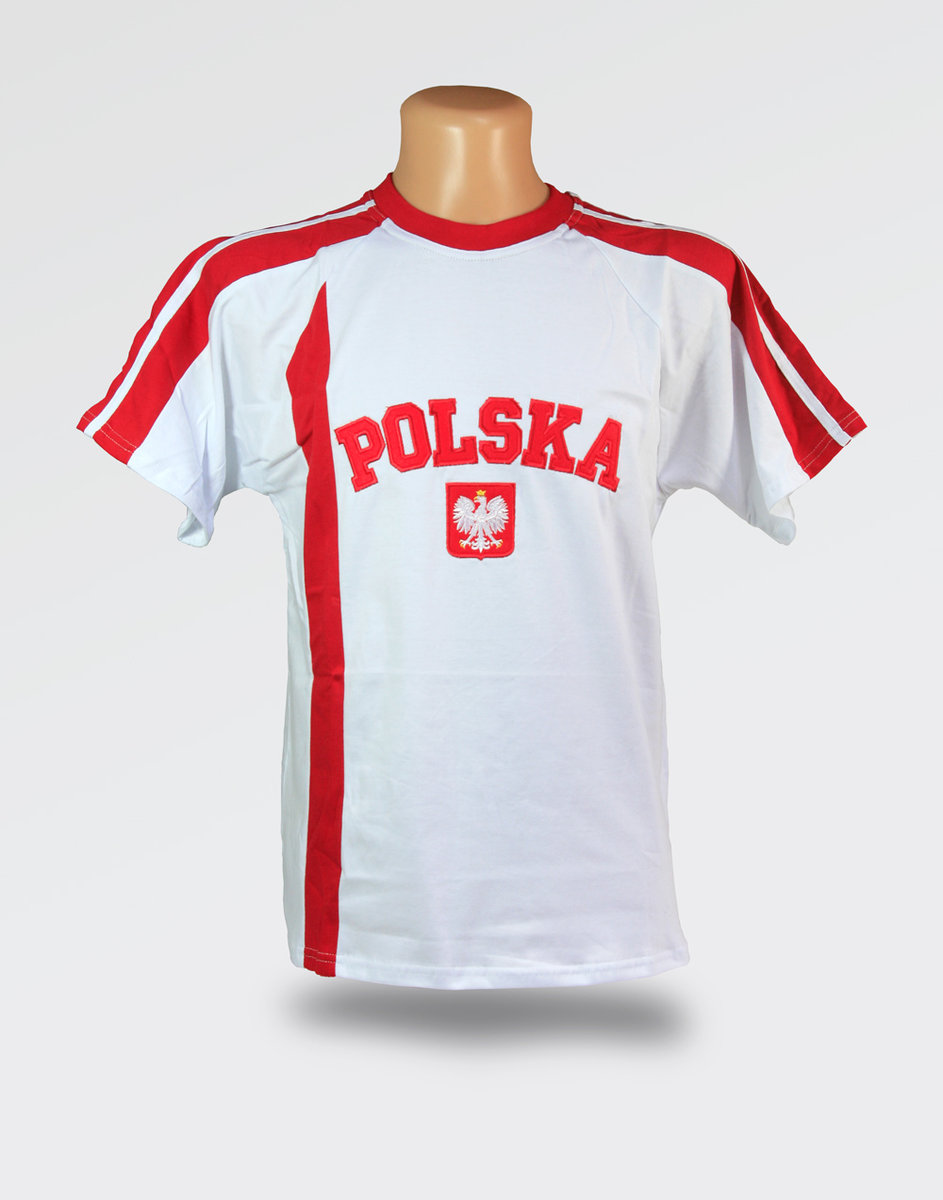 Koszulka Kibica Polska biała z haftem M