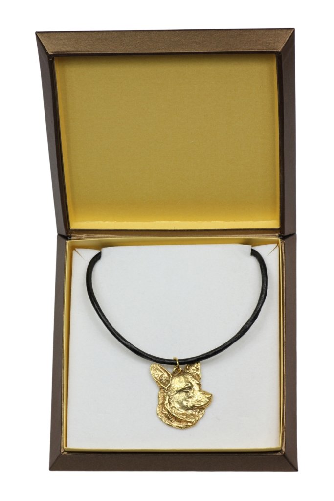 Cardigan Welsh Corgi - naszyjnik z psem w pudełku prezentowym, pozłacana zawieszka dla fana psów, efektowna biżuteria marki Art-Dog