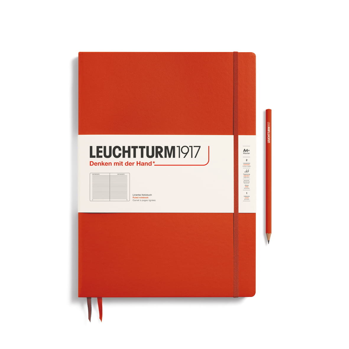 Notatnik Leuchtturm1917 Master Slim A4+, Linie, Fox Red