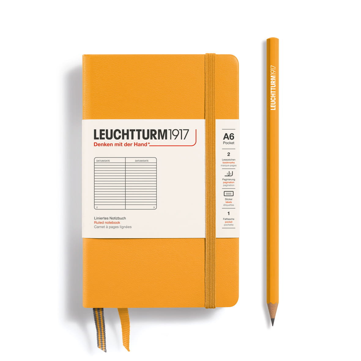 Notatnik Leuchtturm1917 Pocket A6, twarda oprawa, linie, Rising Sun