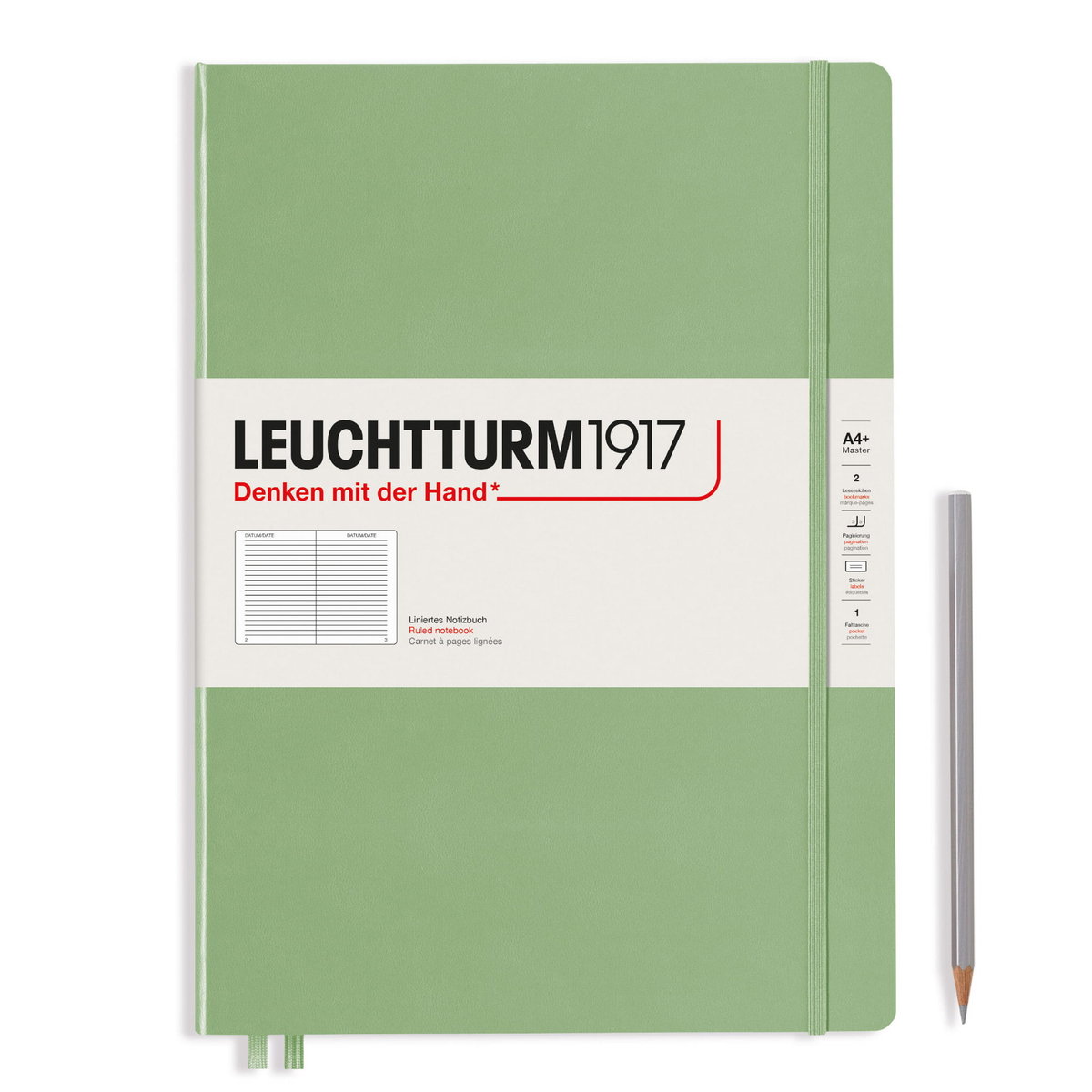 Notatnik Leuchtturm1917 Master Slim A4+, Linie, Sage