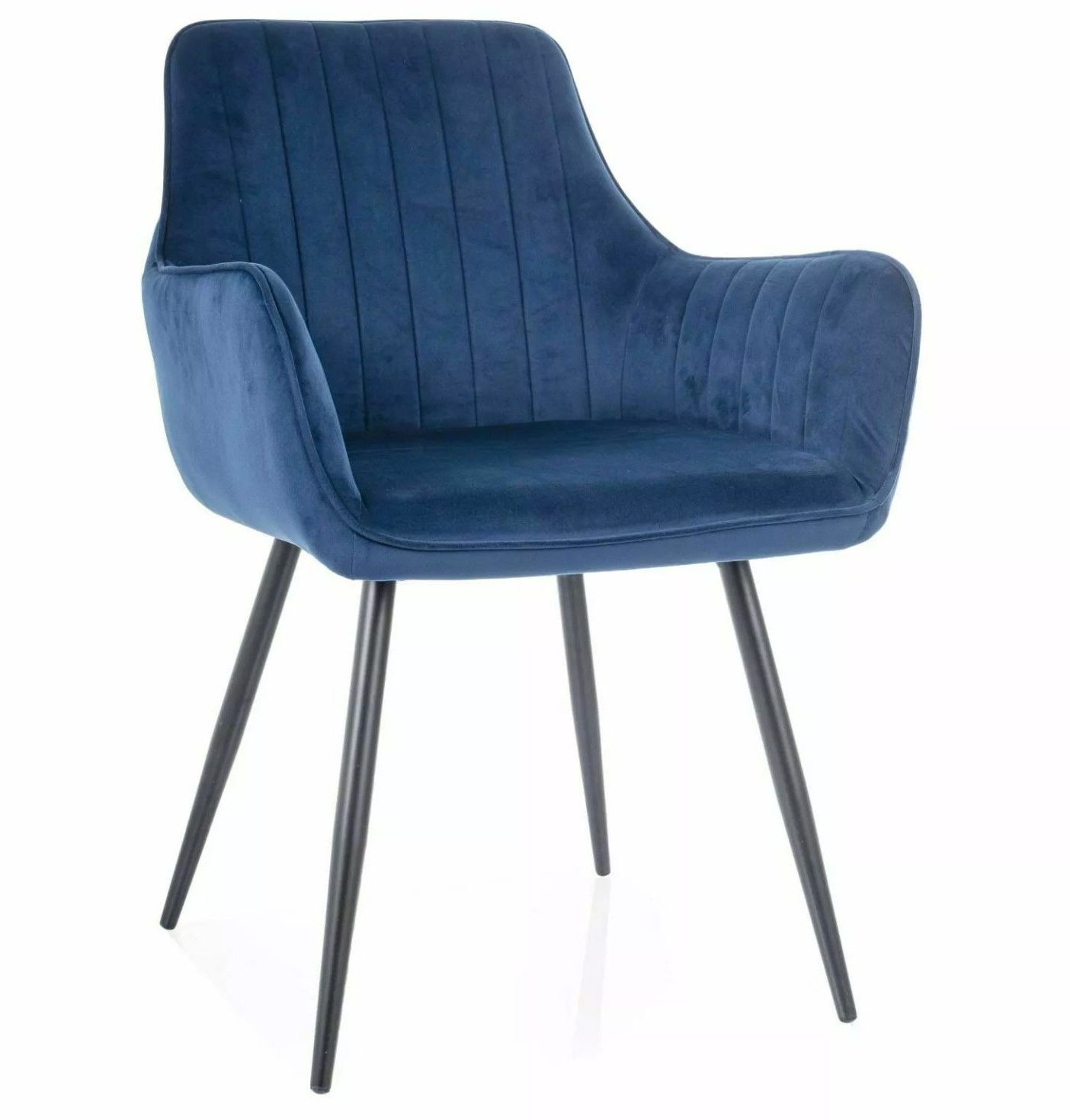 Krzesło Apple Velvet Czarny / Granatowy Bluvel 86