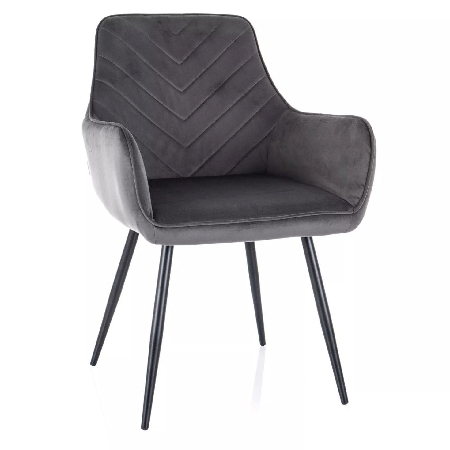 Krzesło Fig Velvet Czarny / Szary Bluvel 14