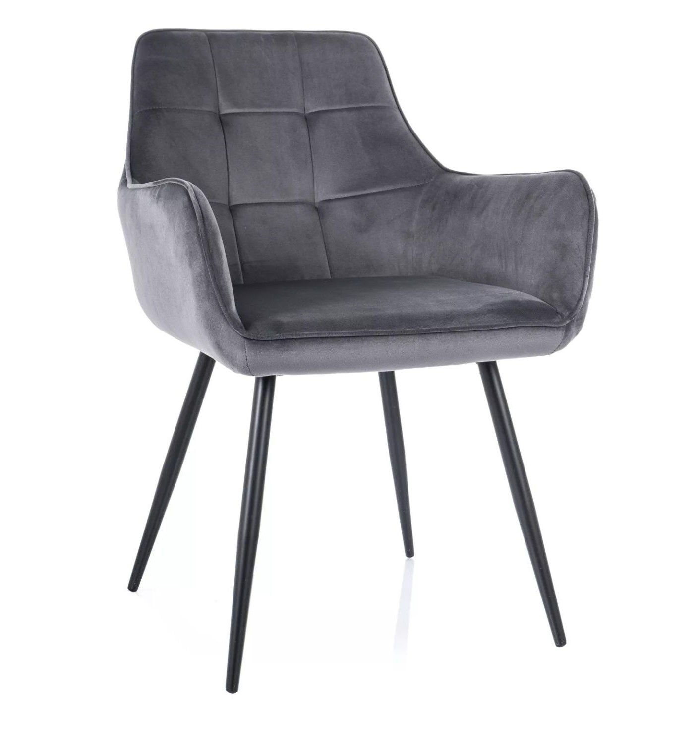 Krzesło Lemon Velvet Czarny / Szary Bluvel 14