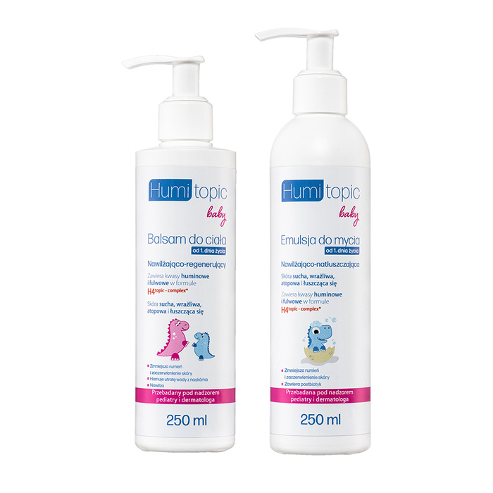 Humitopic Zestaw Baby Emulsja do mycia skóry głowy 250 ml + Balsam do ciała 250 ml