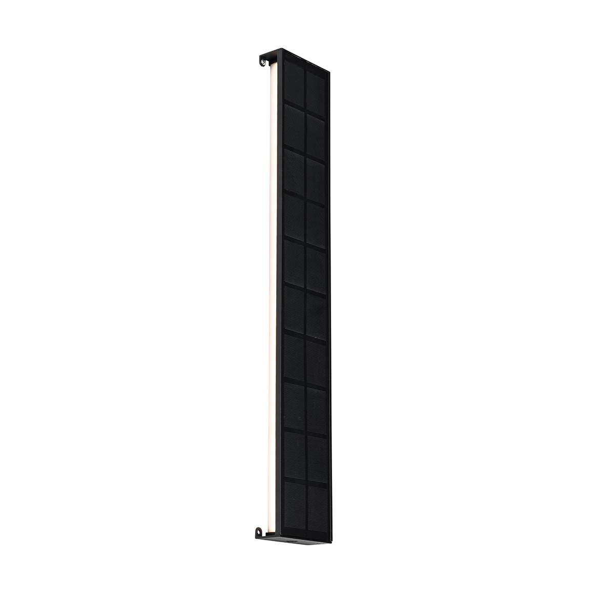 QAZQA Lampa ścienna zewnętrzna czarna 60 cm z wbudowanym LEDem 4-stopniowym ściemniaczem z panelem słonecznym - Serena