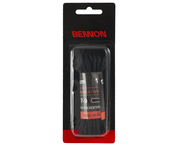Sznurowadła Bennon owalne czarne 170cm (400003)