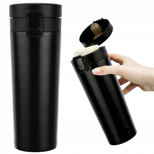 Pojemny Kubek Termiczny Termos Na Kawa Herbata Antypoślizgowy 450 Ml