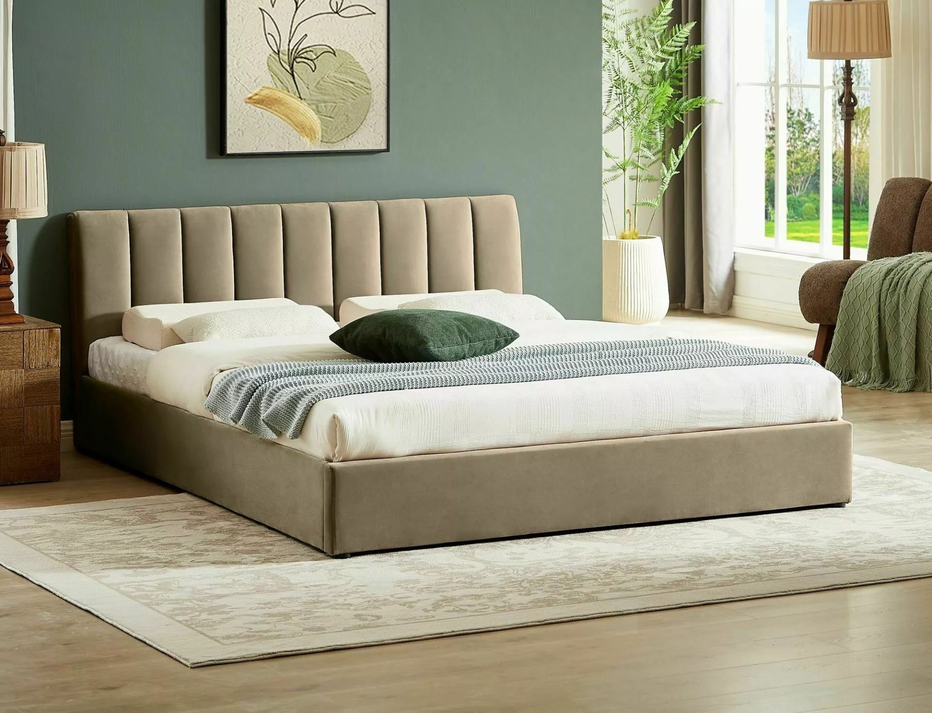Łóżko Montreal Velvet 160X200 Bluvel 28 Beżowy