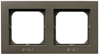 Ramka podwójna do łączników IP-44 czekoladowy metalik Ospel Sonata RH-2R/40