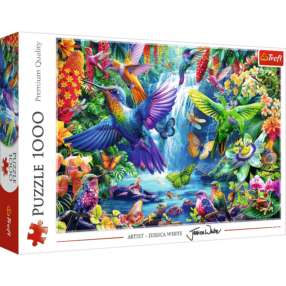 Trefl, Tea Time, puzzle, kolibry w tropikach, 1000 elementów
