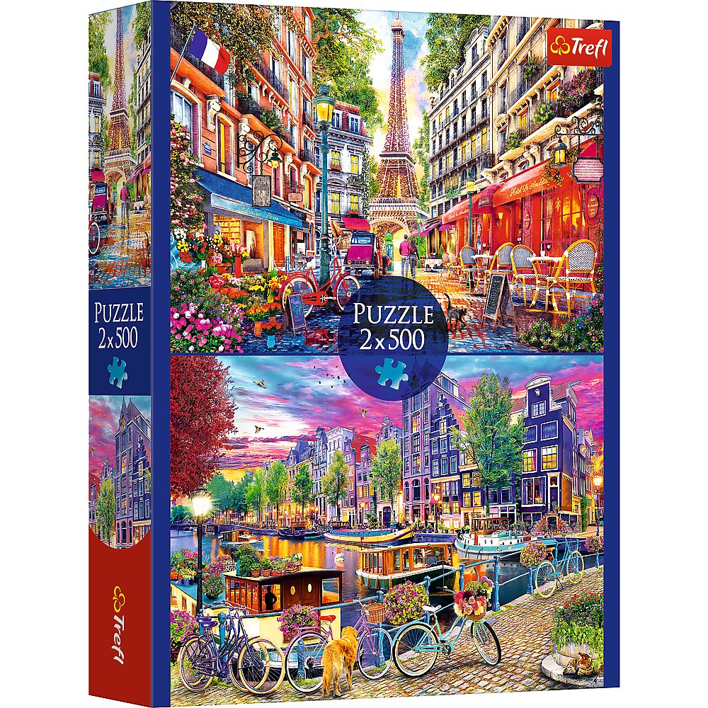 Trefl, puzzle, europejskie stolice, 2x500 elementów