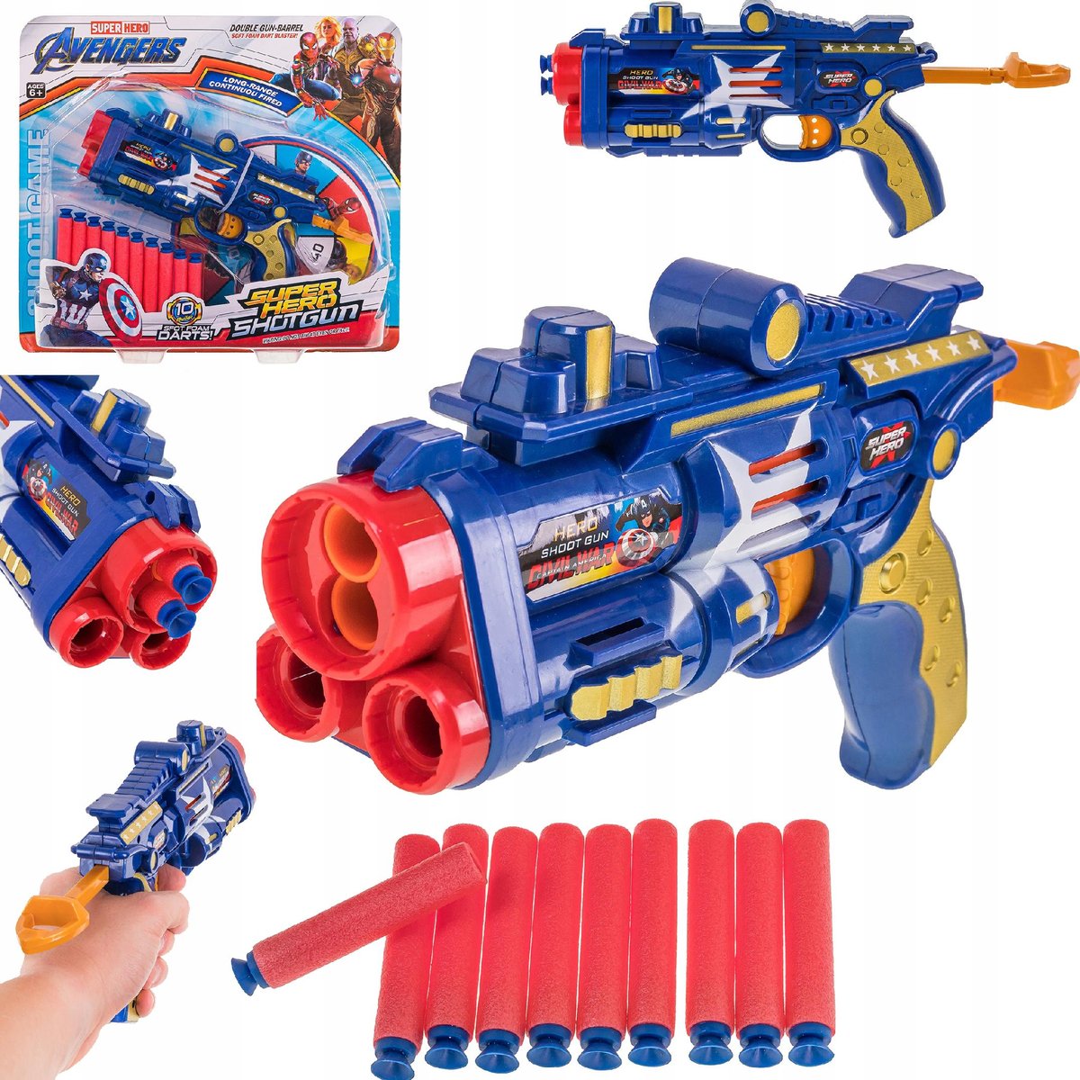 PISTOLET KARABIN WYRZUTNIA NA STRZAŁKI + 10 NABOI