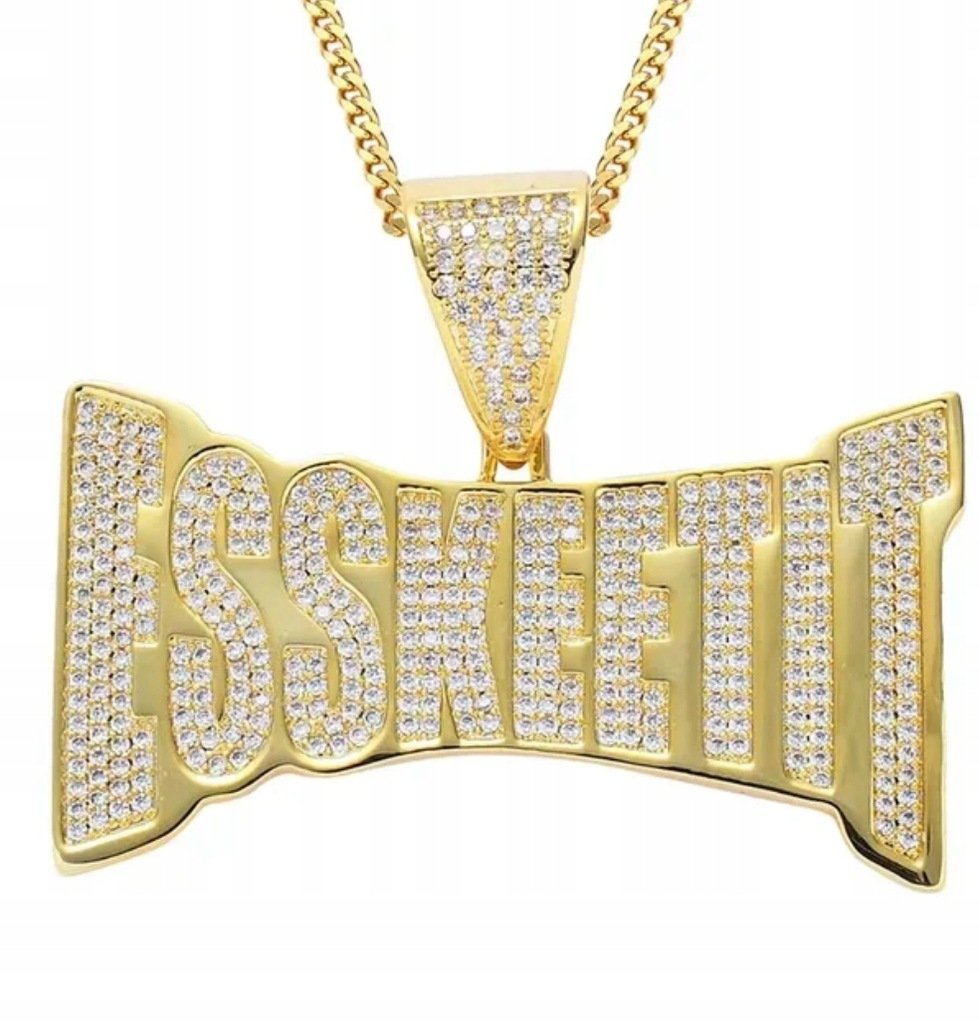 Naszyjnik wisiorek chain Esskeetit Lil Pump złoty streetwear drip Y2K
