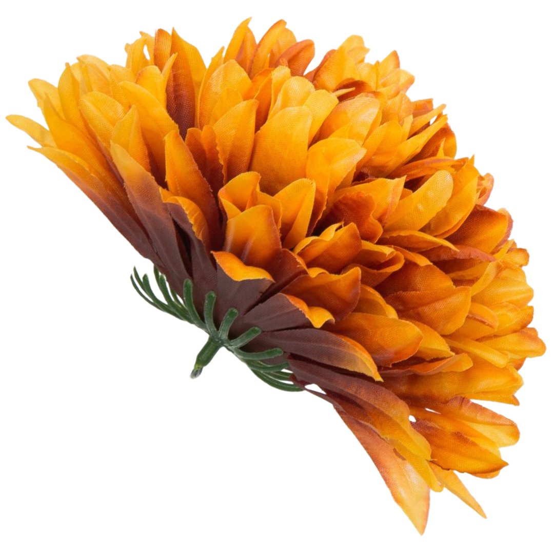 [680878] Główka chryzantema 10 płatków 16cm brązowopomarańczowa