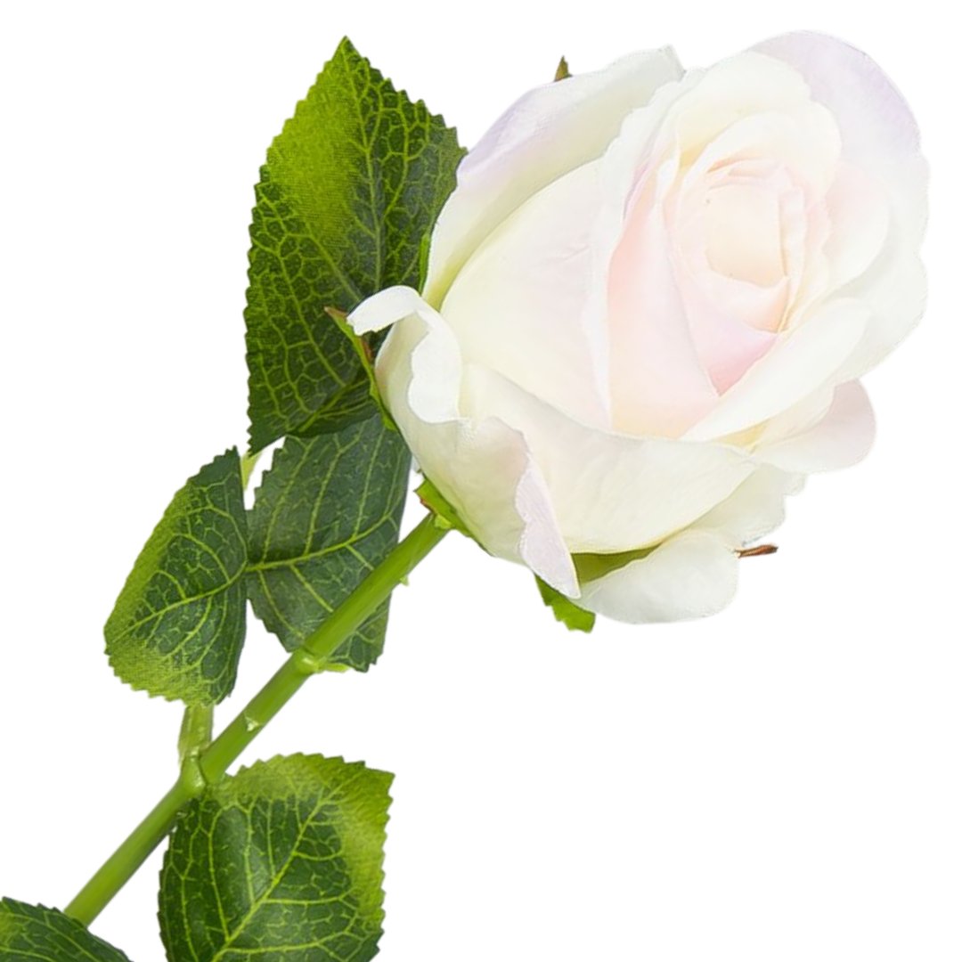 [w0520] Róża na gałązce 47cm biało-fioletowa