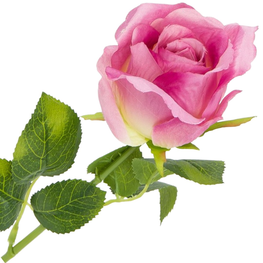 [w0525] Róża na gałązce 47cm różowa