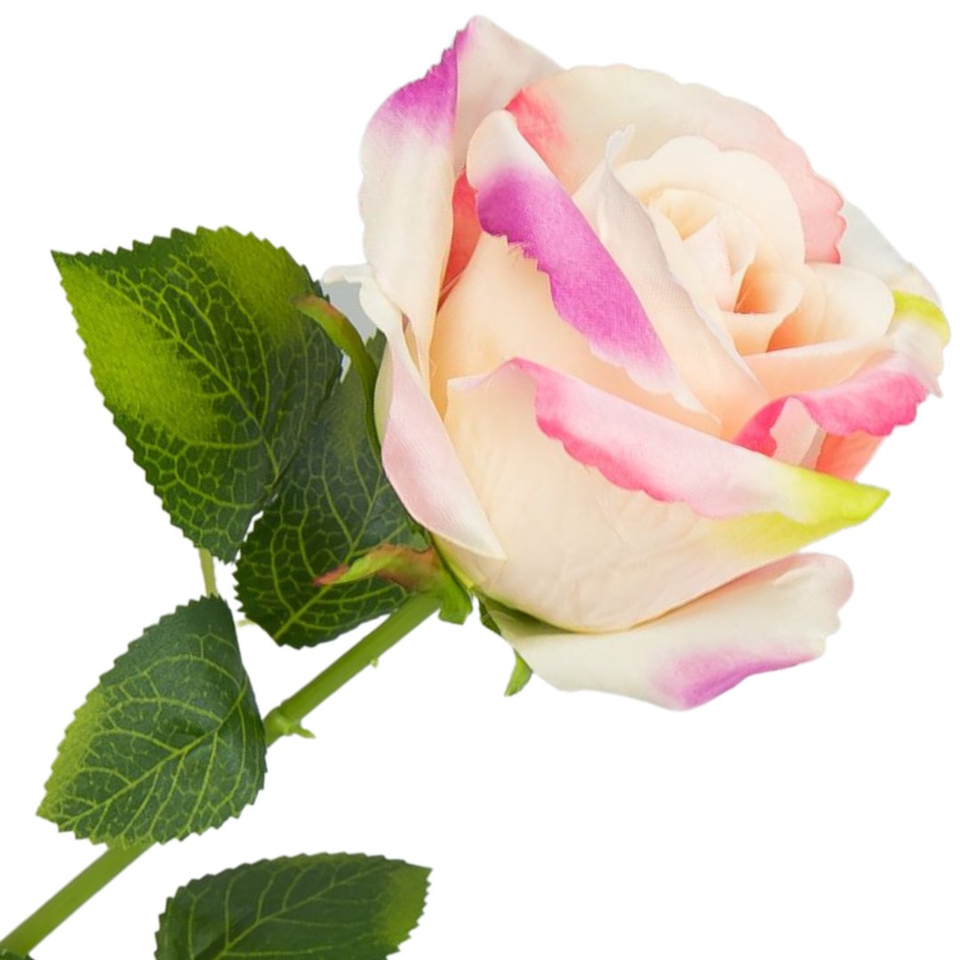 [w0524] Róża na gałązce 47cm morelowo-fioletowa