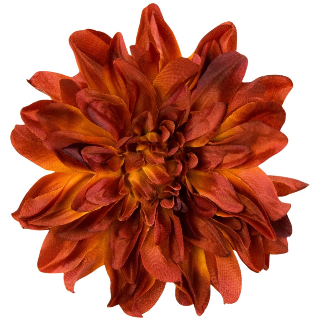 [w04352] Główka kwiatowa dalia dekoracyjna łososiowo-brązowy 17cm