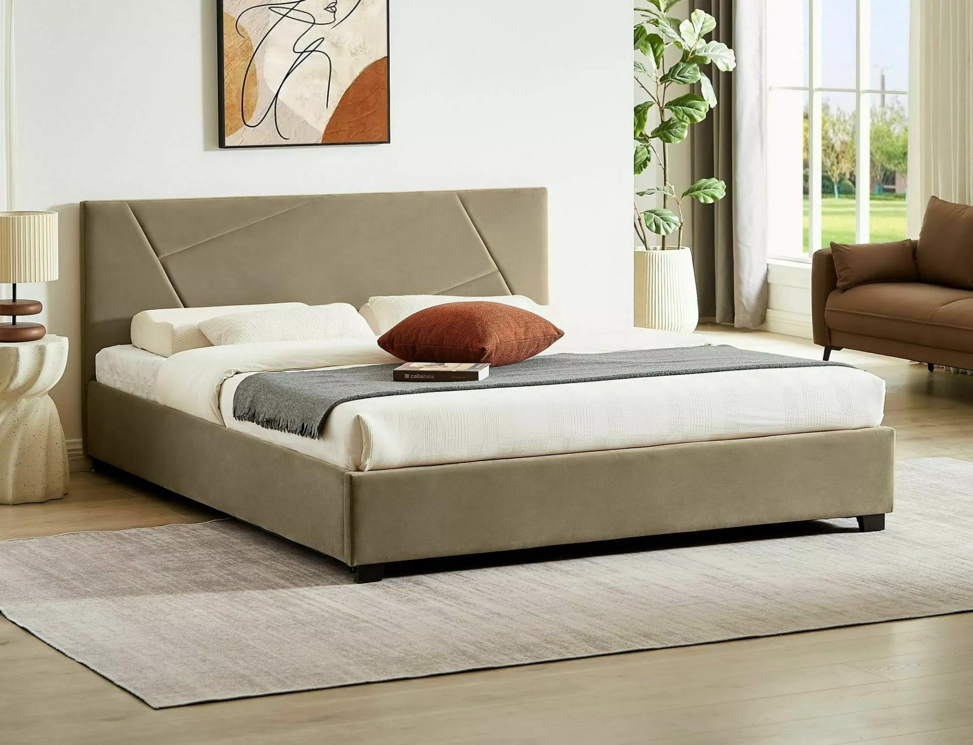 Łóżko Columbia Velvet 140X200 Beż Bluvel 28