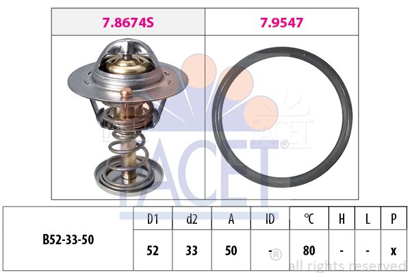 Termostat, płyn chłodzący Facet 7.8674