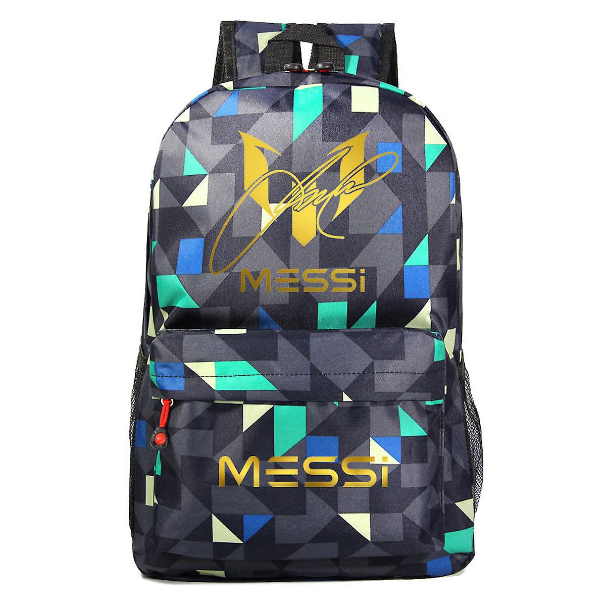 Messi Grid Football Star Tornister Plecak Studencki Torba na książki Causl Daypack dla dziewczynek Chłopcy