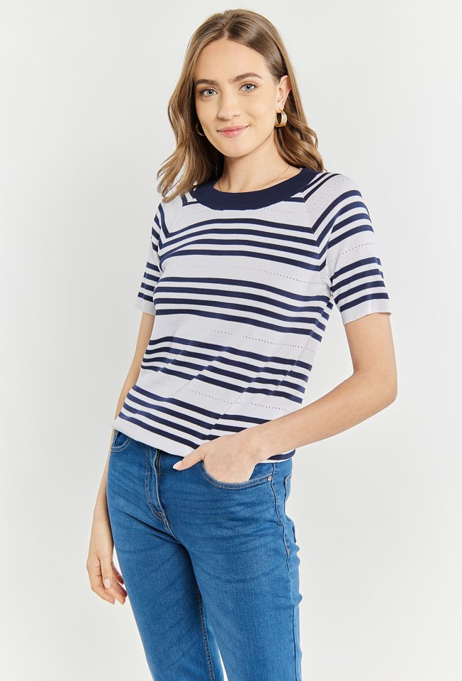 Sweter damski w paski - Monnari