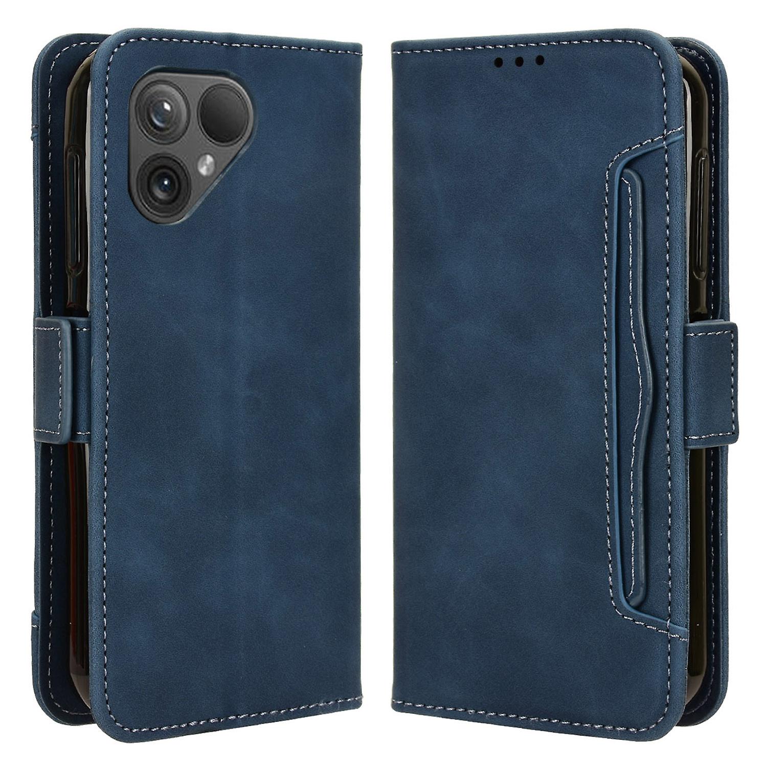 Do etui Fairphone 5 Anti-scratch Folio Flip PU Skórzany pokrowiec na portfel na telefon Niebieski