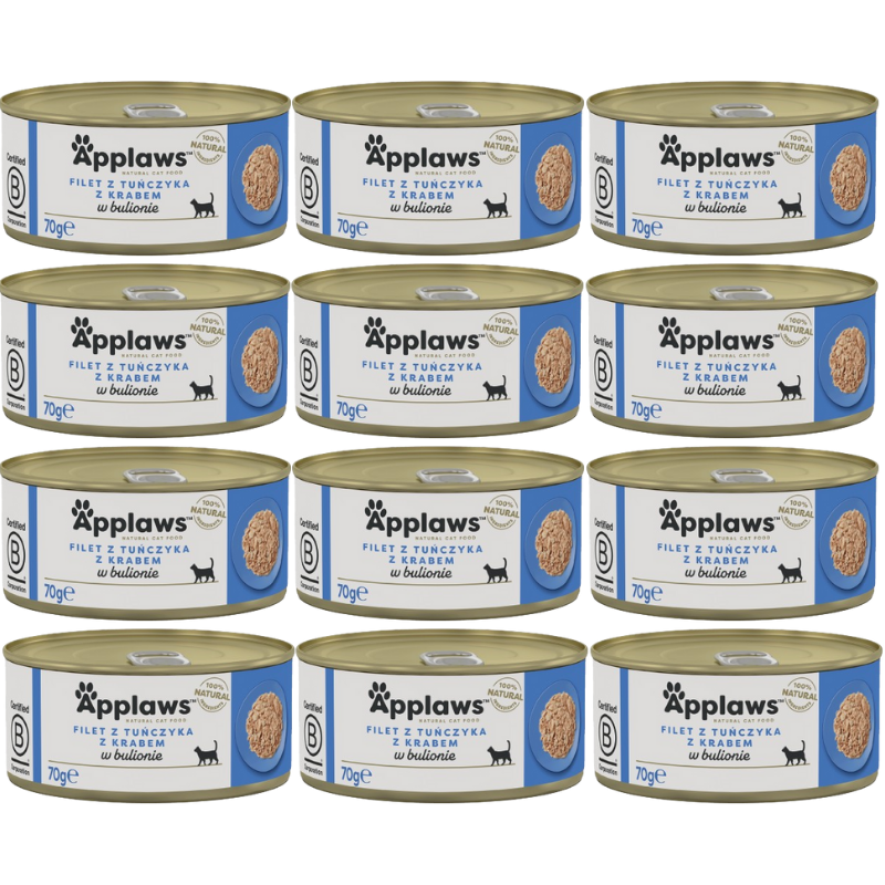 Applaws Cat Tuńczyk z krabem 12x70g PUSZKA