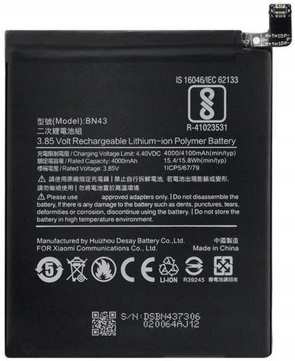 Bateria BN43 do Xiaomi Redmi Note 4X 4000mAh