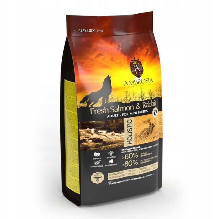 Ambrosia MINI Sensitive Łosoś i Królik 5 kg